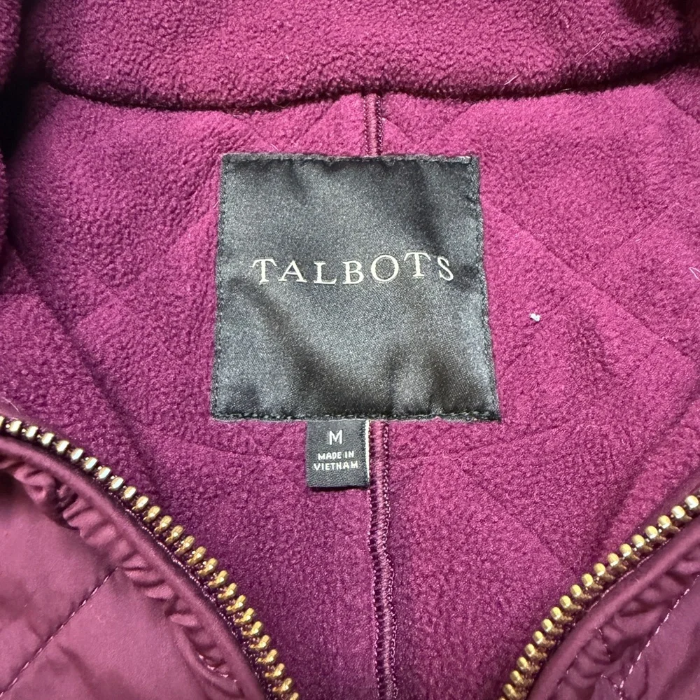 Talbots Burgundy Women’s Medium Fleece Quilted Puffer Vest